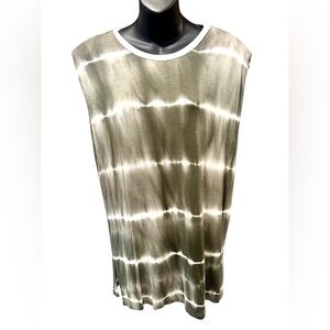 Melloday Olive Tie-Dye Tunic Medium